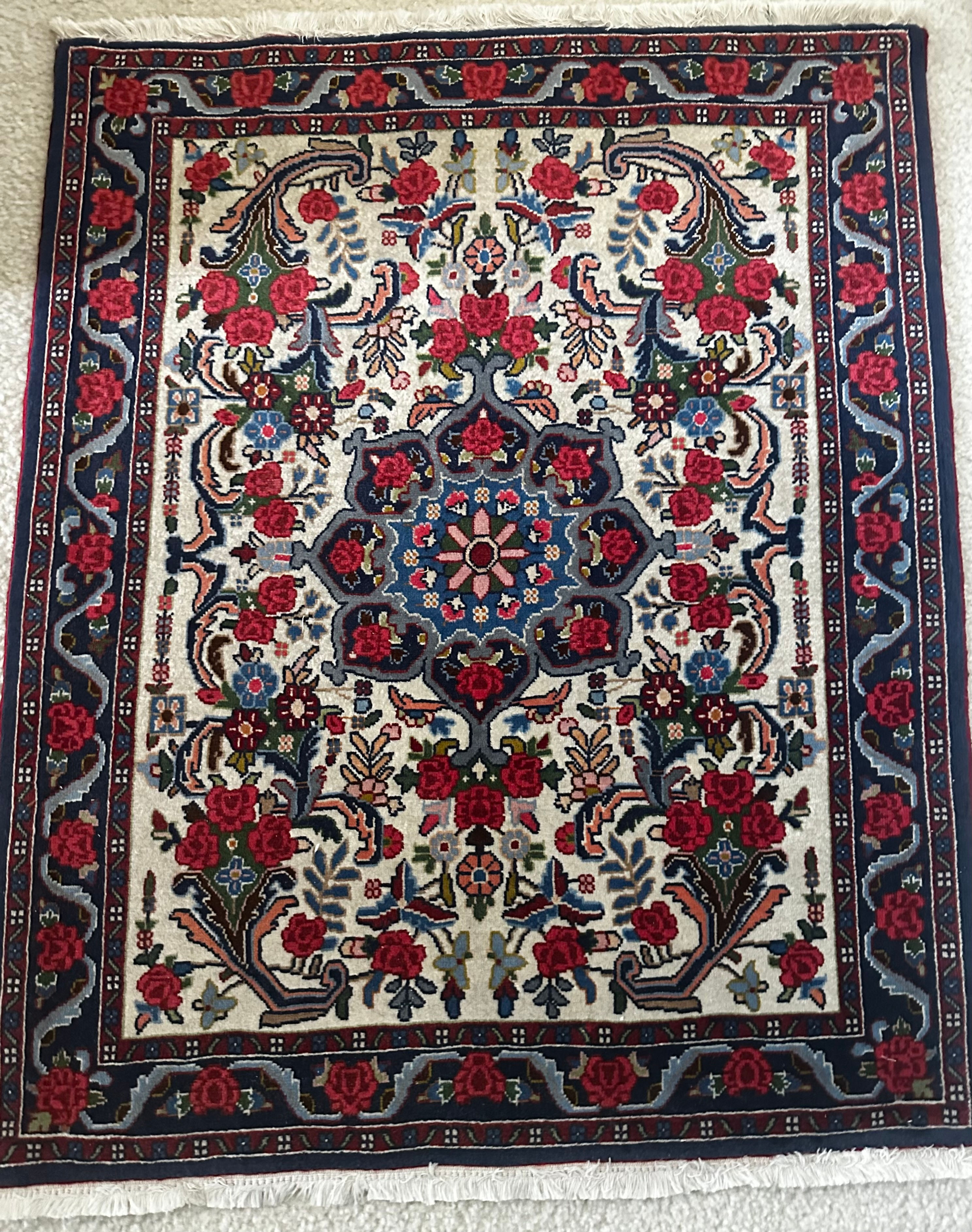 Handmade Top Quality Vintage Bidjar Accent Rug