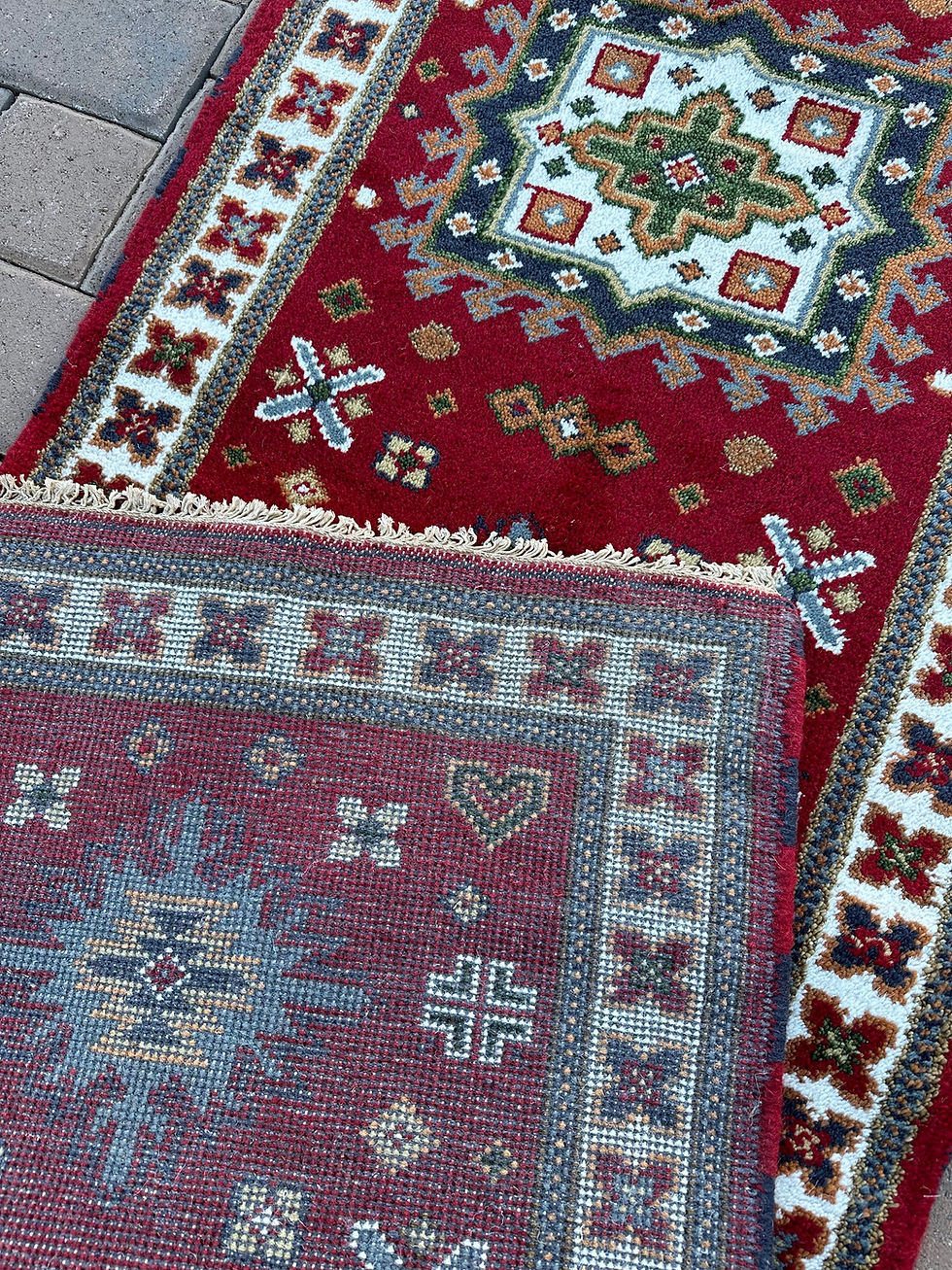 Thumbnail: Handmade Brand New Indian Runner, Geometric Kazakh Design