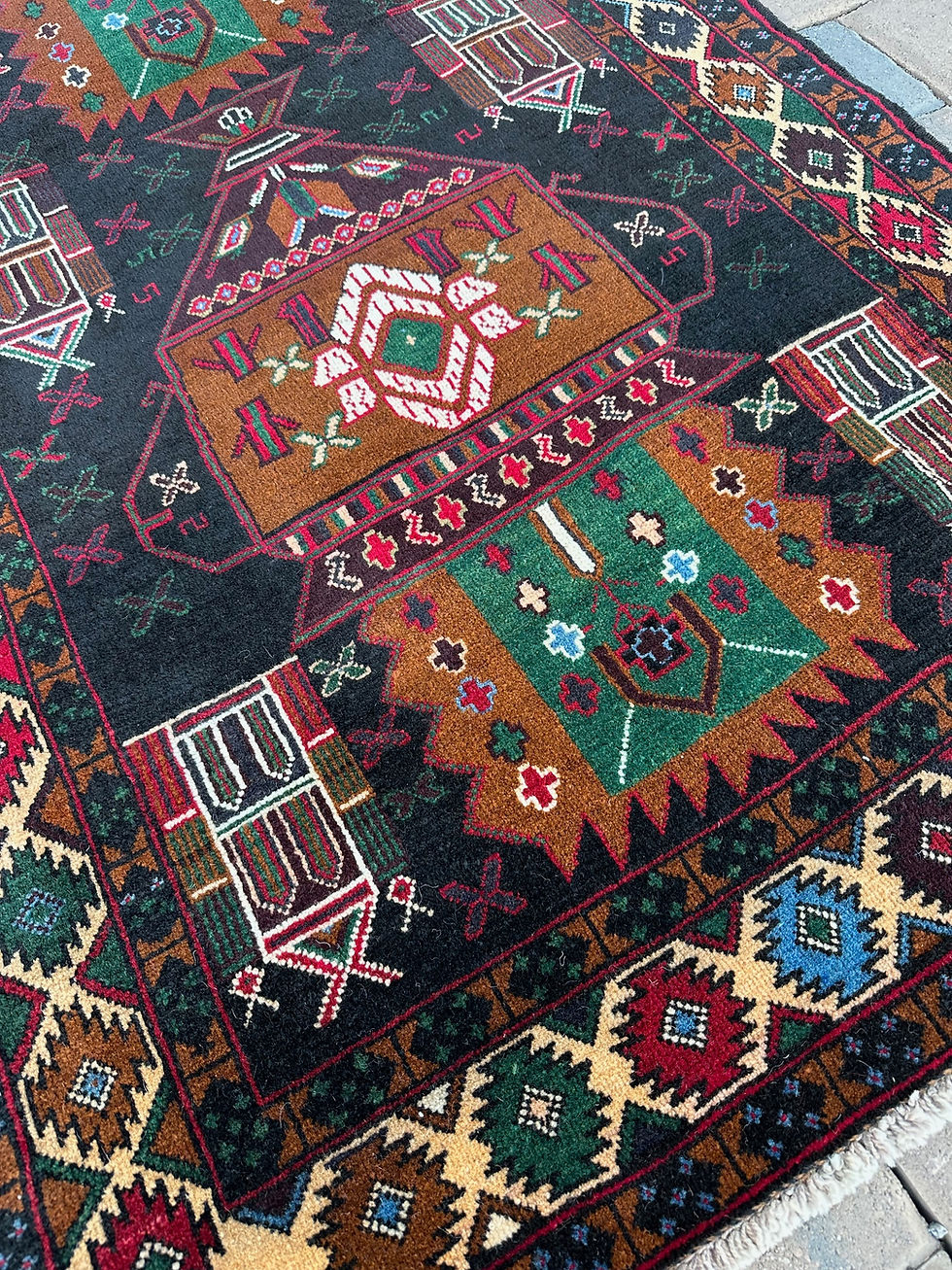 Thumbnail: Brand New Handmade Colorful Pakistani Baluch Tribal Accent Rug