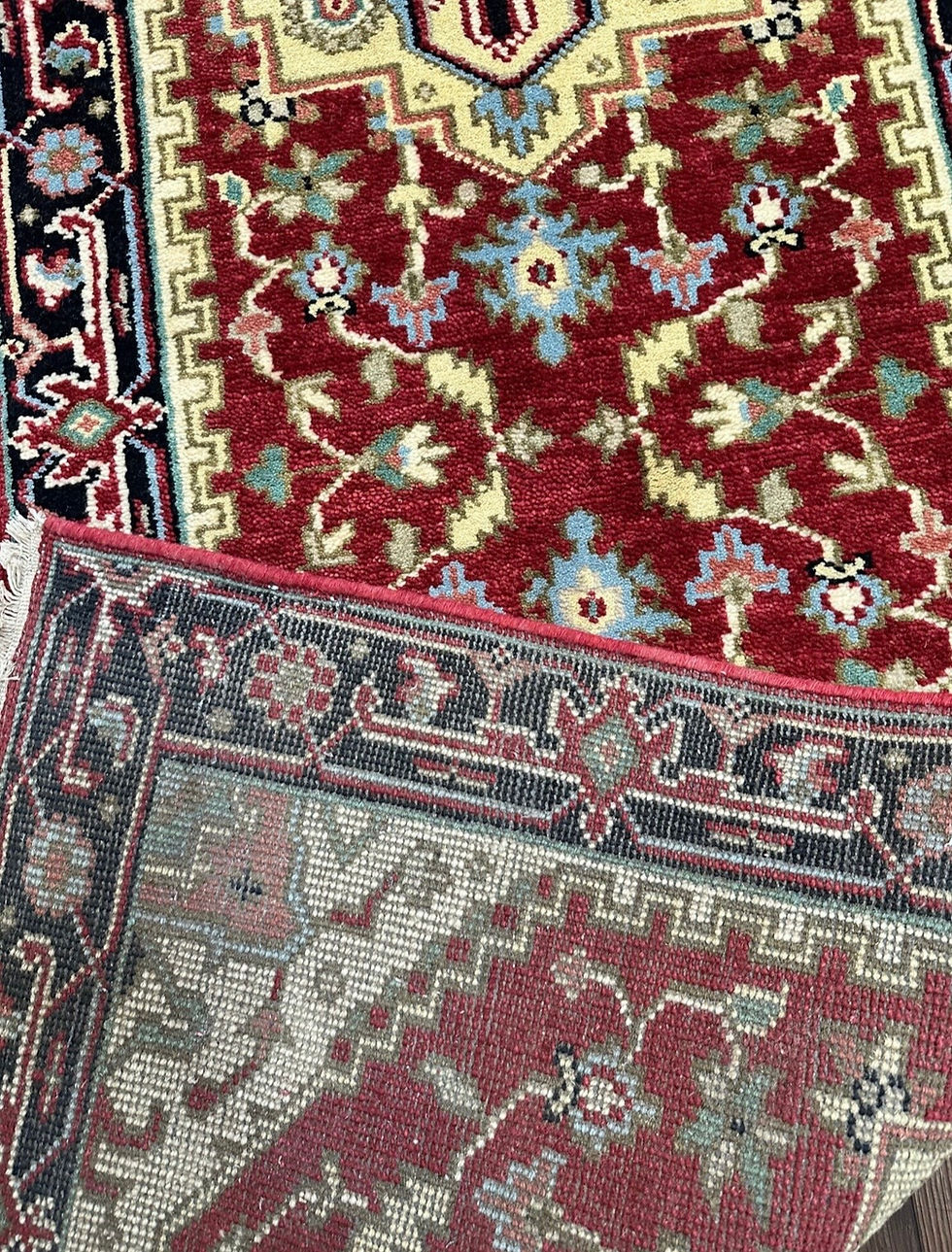 Thumbnail: New Handmade Indian 20' Colorful Runner, Persian Heriz Design