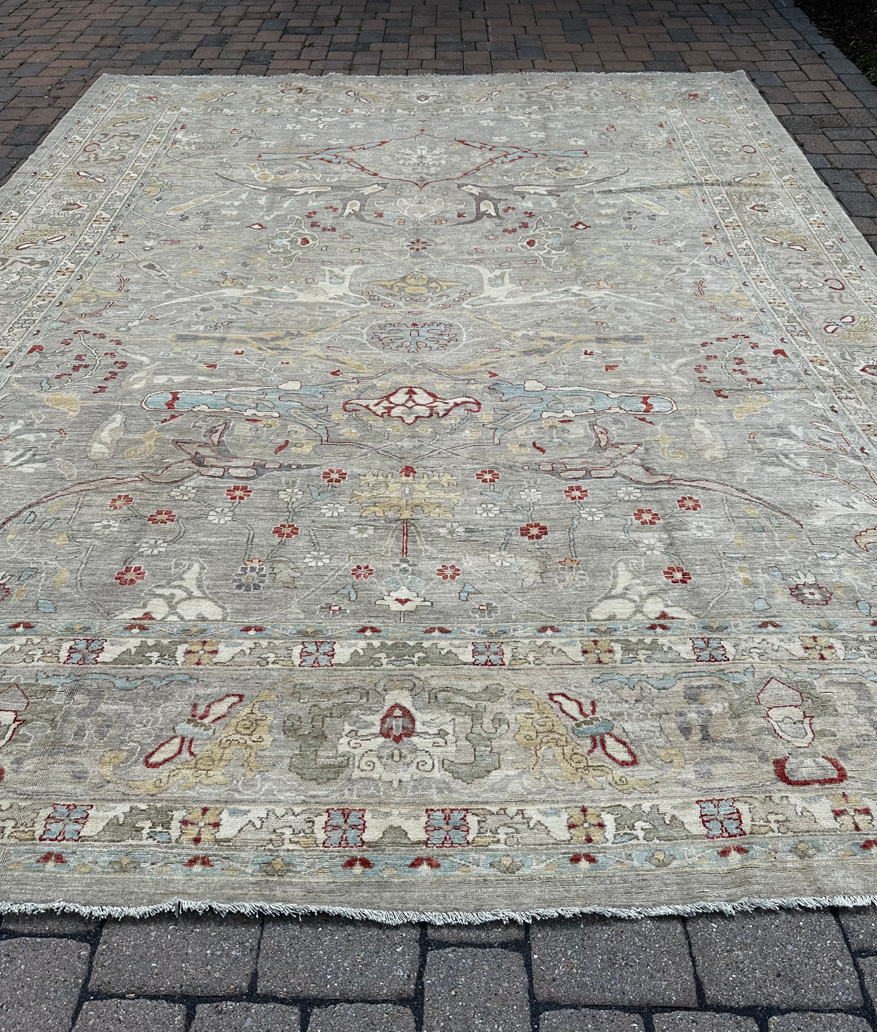 Handmade Brand New Afghan Oushak, Muted Contemporary Design