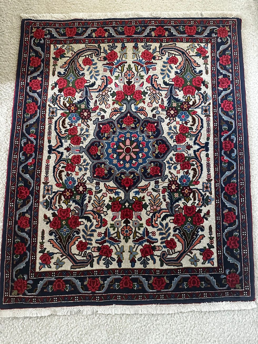 Thumbnail: Handmade Top Quality Vintage Bidjar Accent Rug