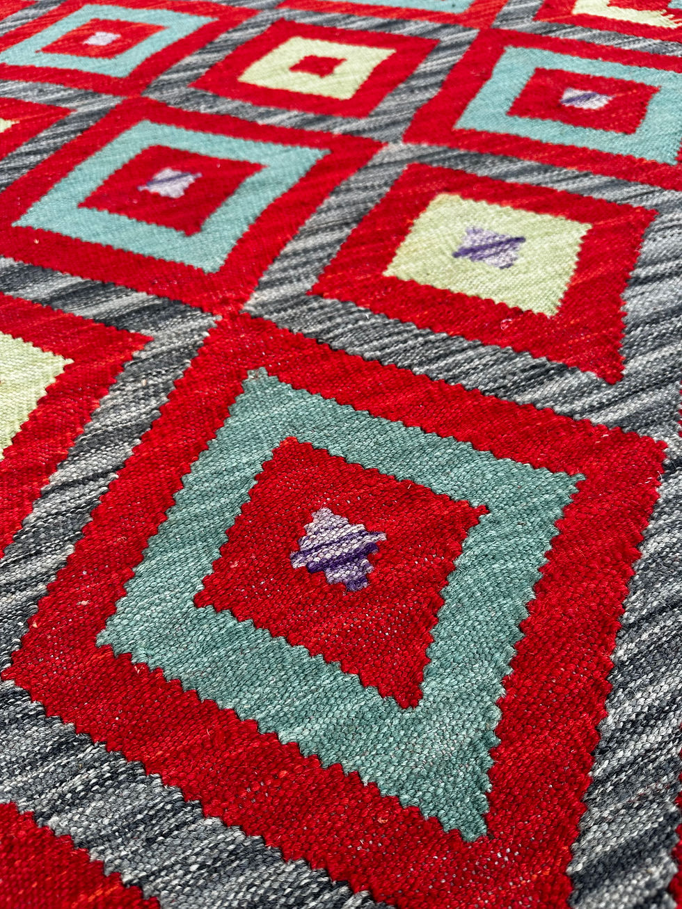 Thumbnail: Vibrant Brand New Handmade Kilim Accent Rug