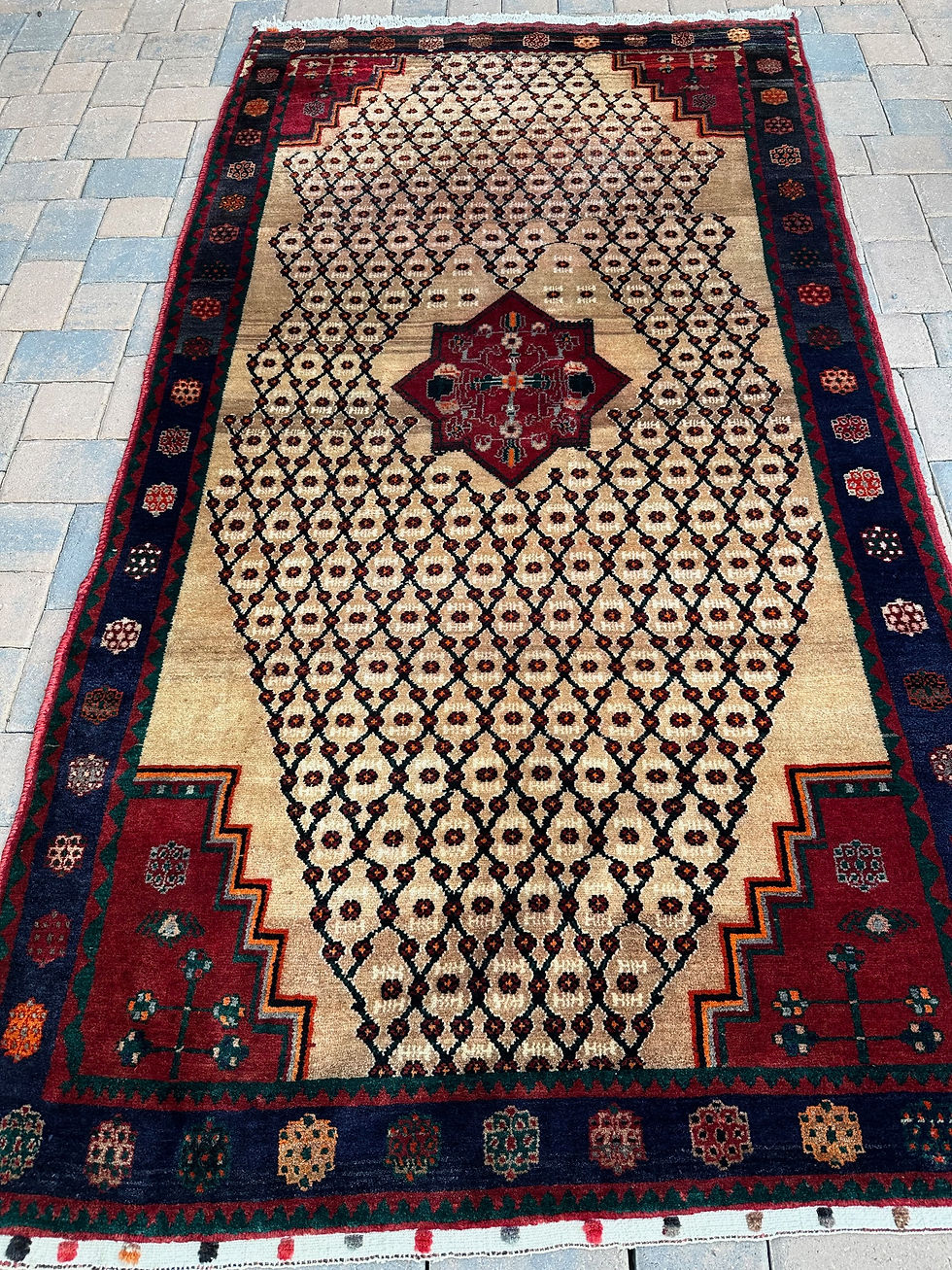Thumbnail: Vintage Handmade Persian Koliai Rug, Light Distress