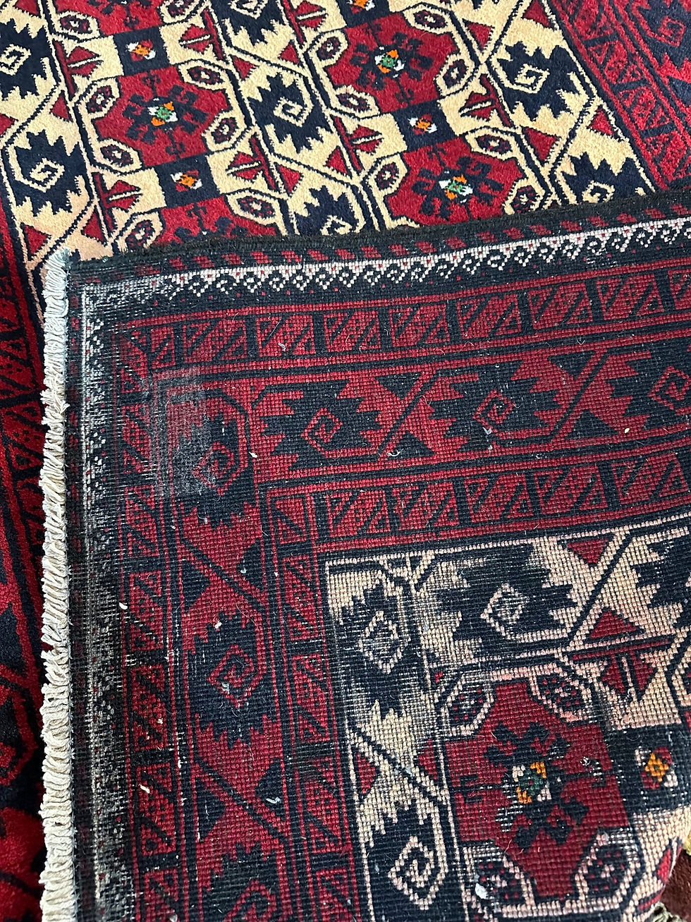 Thumbnail: Handmade Vintage Persian Baluch Accent Rug, Light Distress