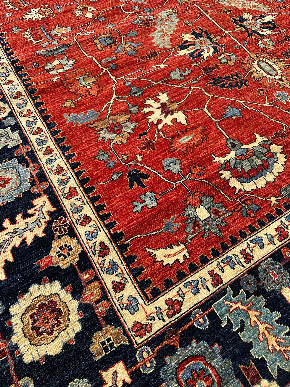 Thumbnail: Fine Quality New Afghan Kazakh Rug, Persian Heriz/Serapi Design