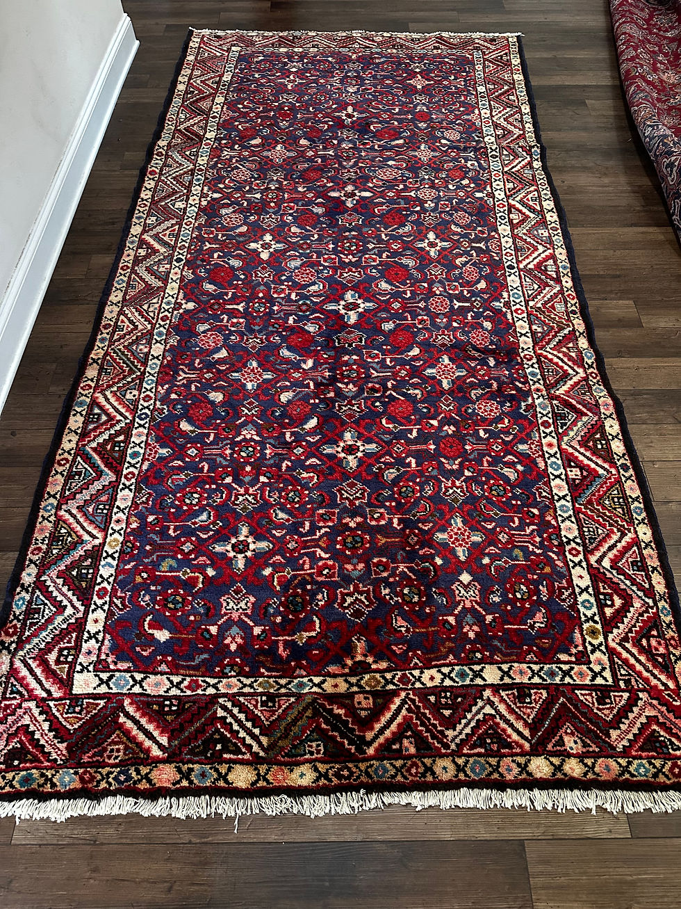 Thumbnail: Vintage Handmade Persian Hosseinabad Gallery Size Runner