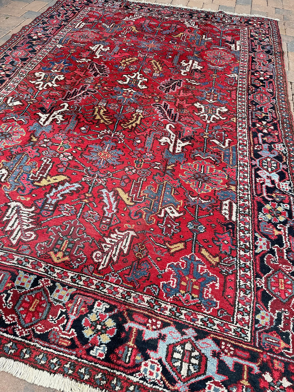 Thumbnail: Vintage Persian Heriz, Allover Design, Light Distress