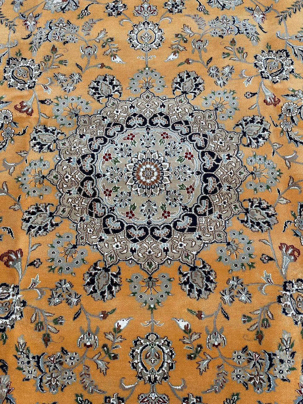 Thumbnail: Handmade Orange Indian Rug, Persian Nain Design