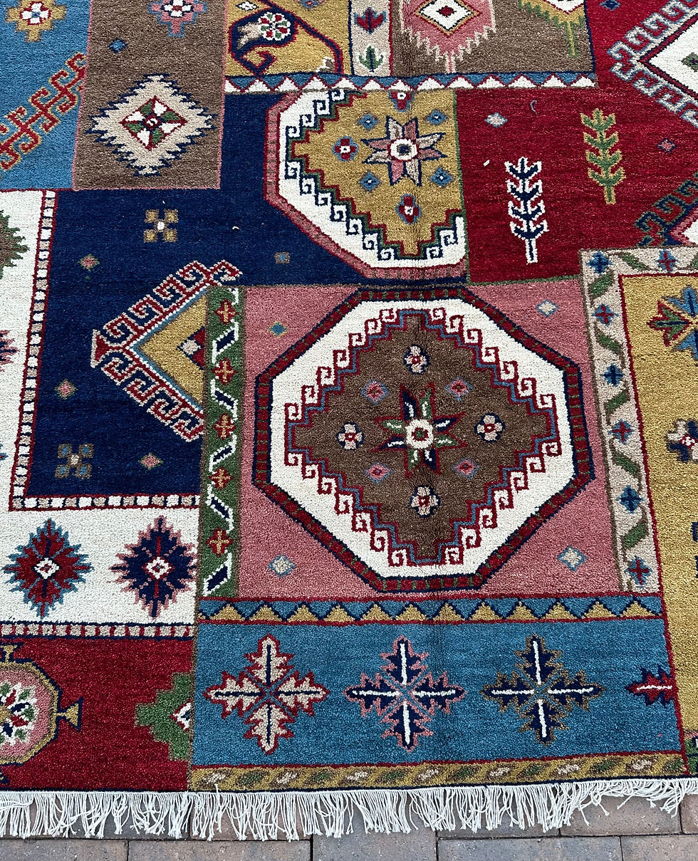 Thumbnail: Brand New Handmade Colorful Patchwork Indian Kazakh Area Rug