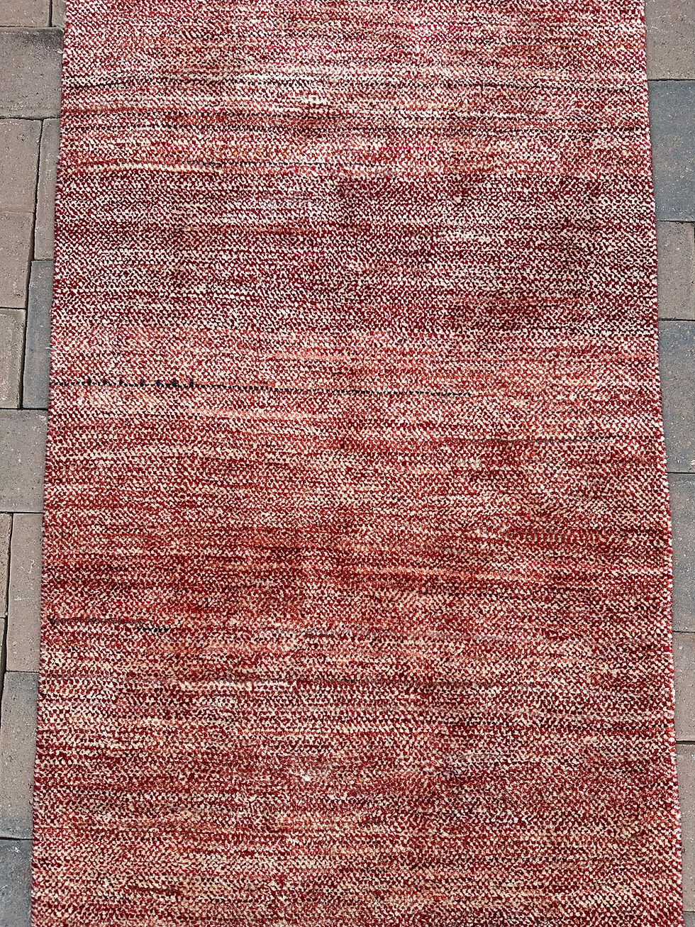 Thumbnail: Handmade Persian Gabbeh Runner, Allover Small Check Design, Light Distress
