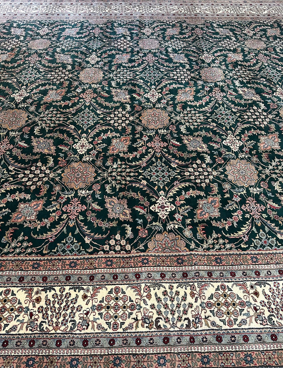 Thumbnail: Brand New Palace Size Hunter Green Rug, Persian Nain Design, Handmae in India