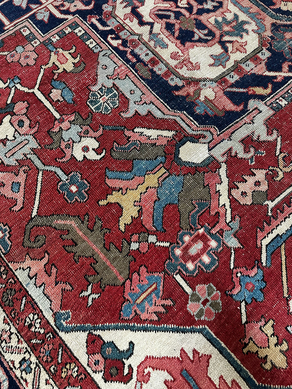 Thumbnail: Antique Handmade Persian Serapi, Collector's Piece