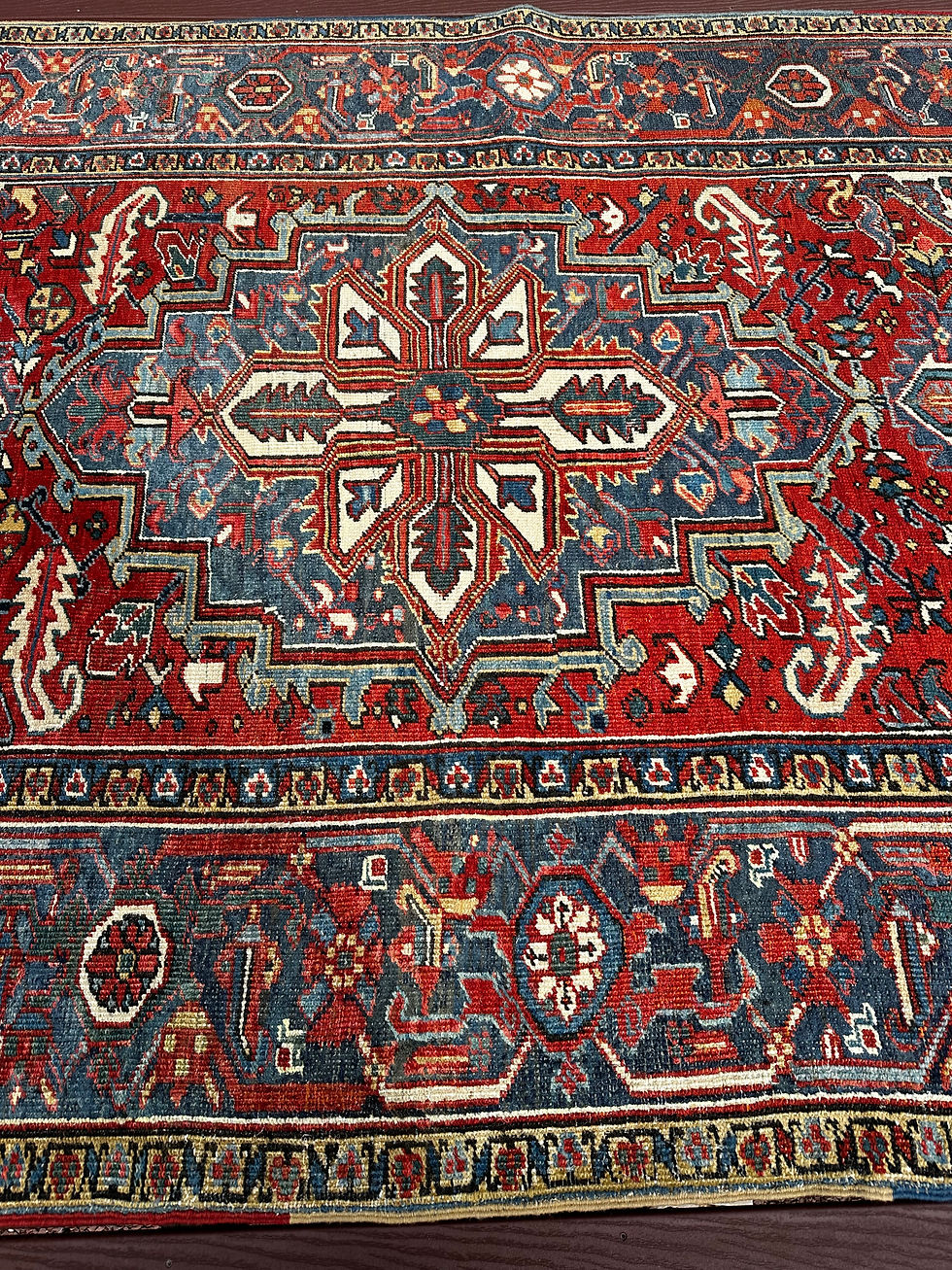 Thumbnail: Handmade Antique Persian Serapi, Heriz Design