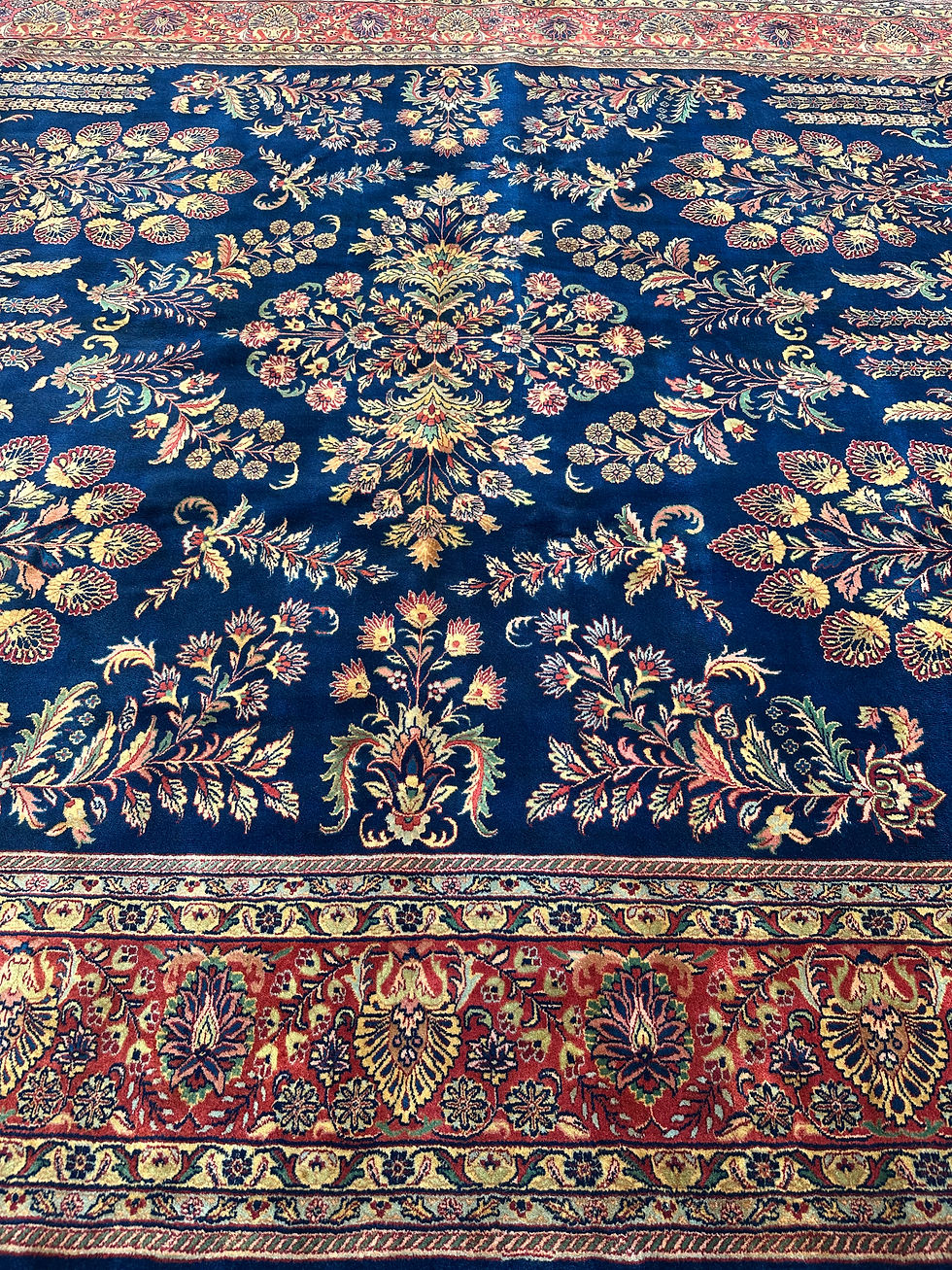 Thumbnail: New Luminous Handmade Indian Floral Rug, Persian Sarough Design
