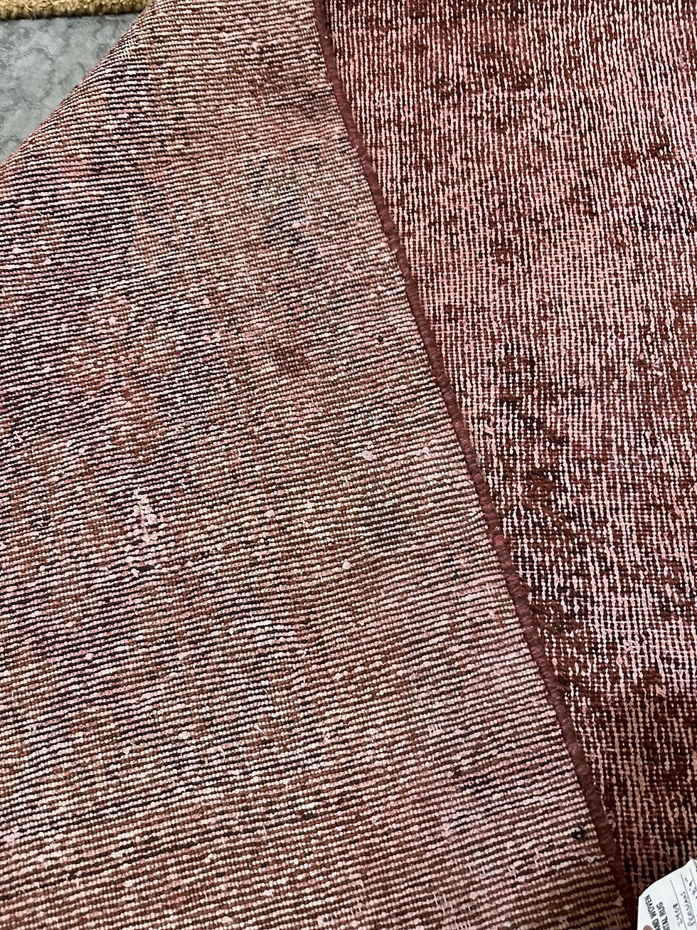 Thumbnail: Unique Antique-Look Overdyed & Distressed Handmade Purple Rug
