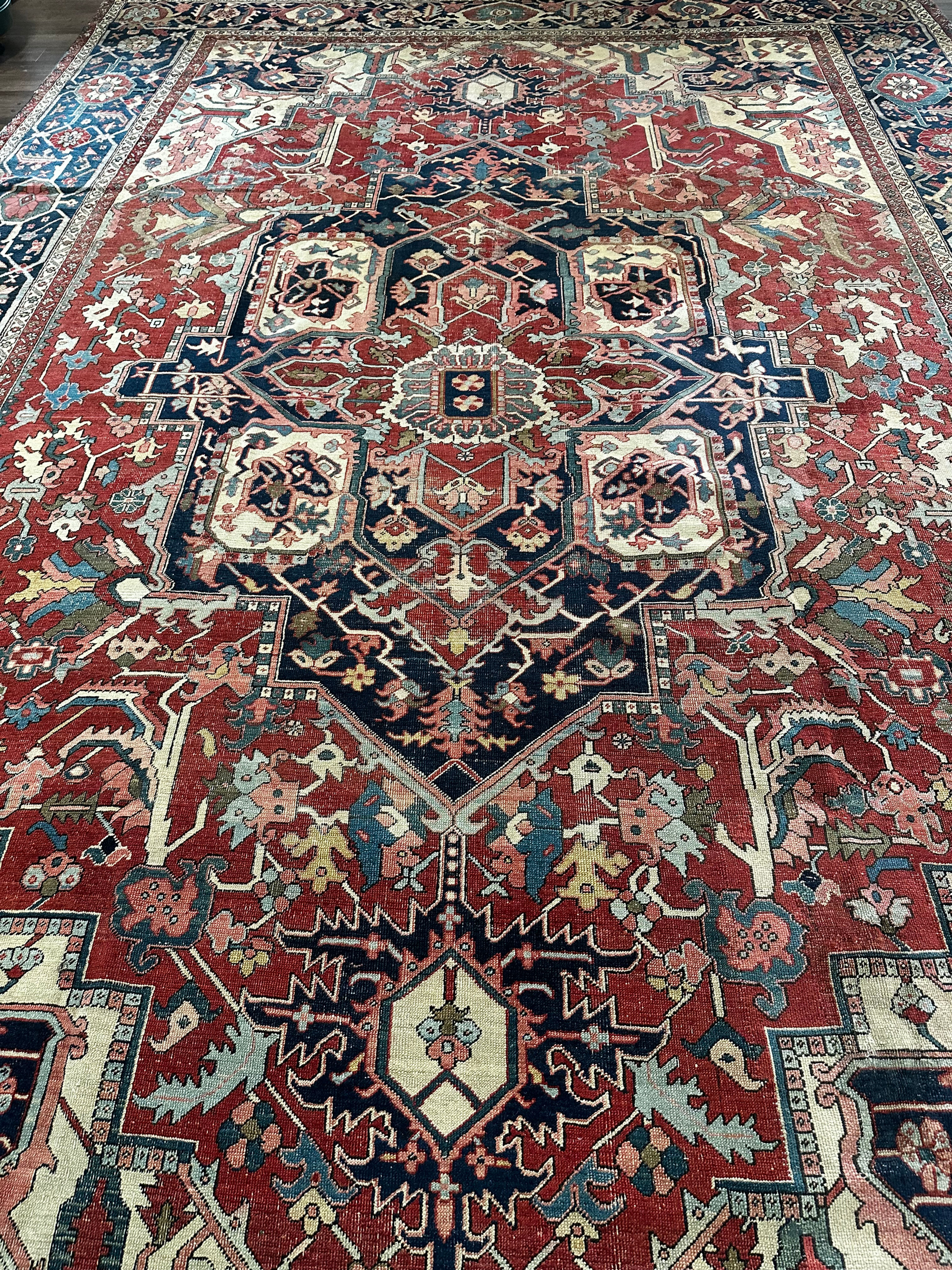 Antique Handmade Persian Serapi, Collector's Piece