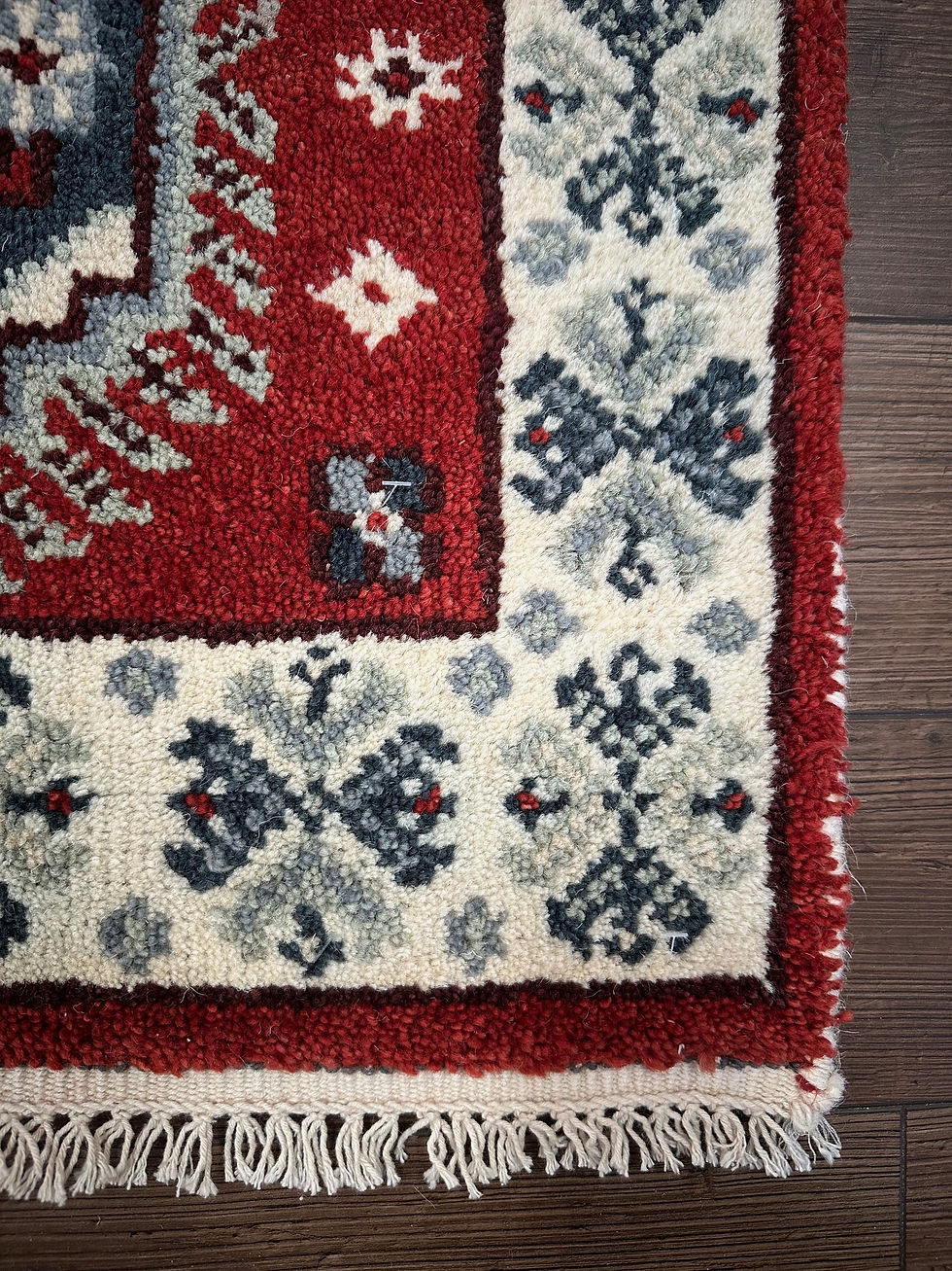 Thumbnail: Handmade Brand New Small Geometric Runner, Also Sold as Pair