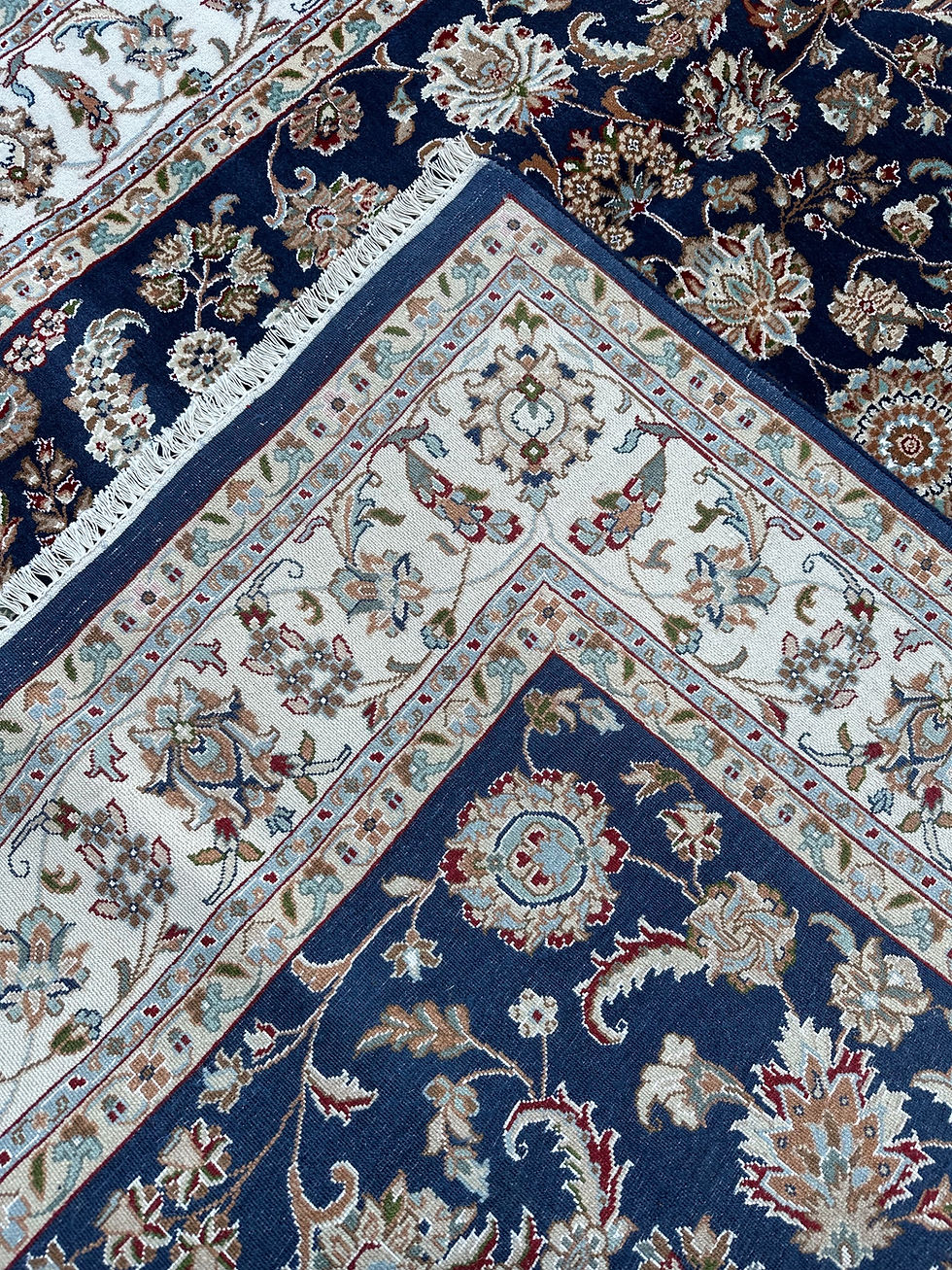 Thumbnail: New Handmade Fine Quality Indian Rug, Persian Nain Design, Silk Accents