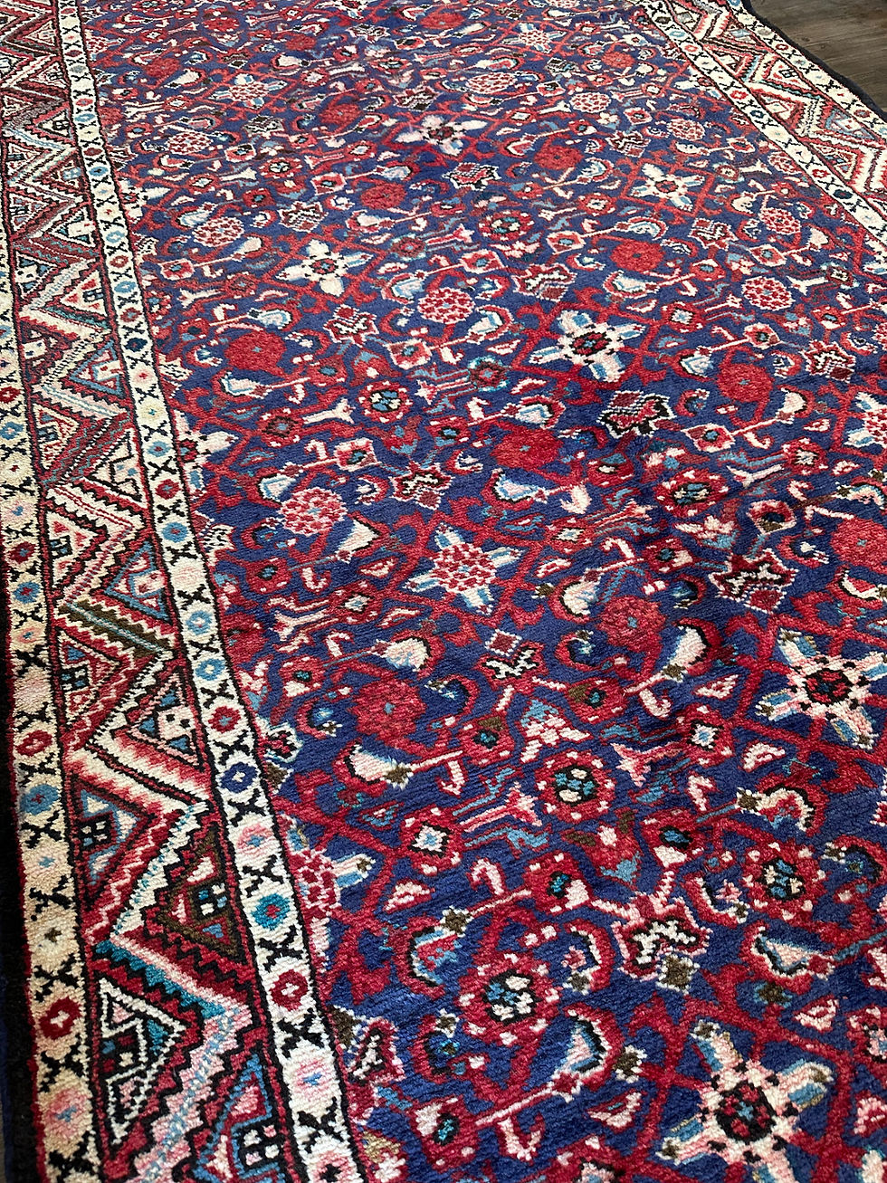 Thumbnail: Vintage Handmade Persian Hosseinabad Gallery Size Runner