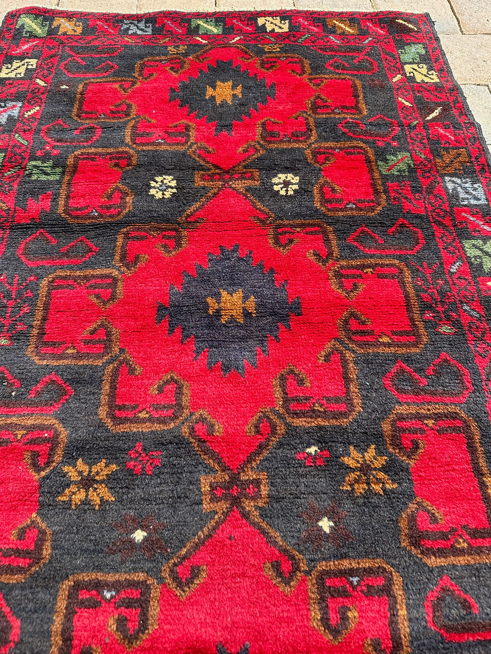 Thumbnail: Handmade Colorful & Vibrant Afghan Baluch Accent Rug, Brand New