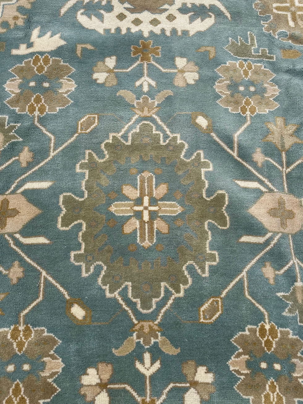 Thumbnail: Handmade Brand New Blue & White Indian Oushak