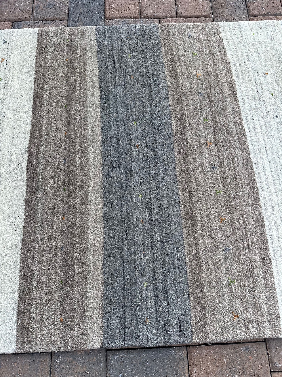 Thumbnail: Handmade Plush Striped Accent Rug, Persian Gabbeh Design (Also Sold as Pair,)
