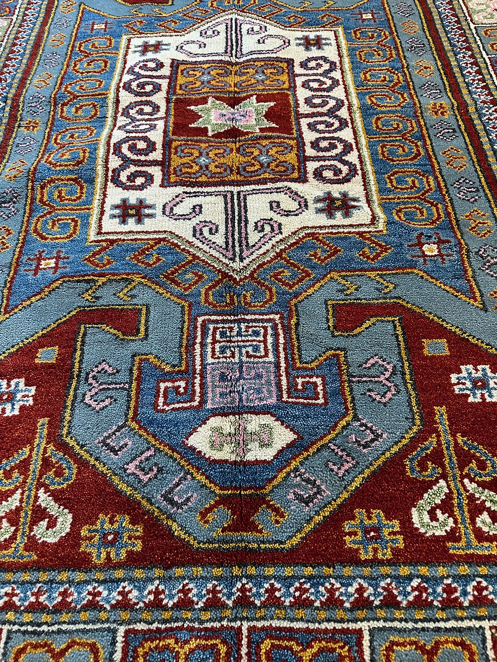 Thumbnail: Brand New Kazakh Design Accent Rug Handmade in India
