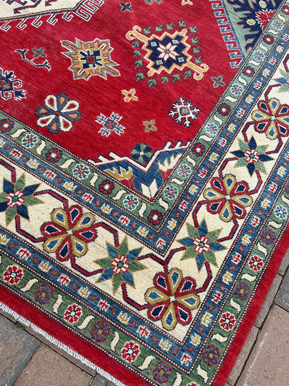 Thumbnail: Handmade Brand New Vibrant & Colorful Afghan Kazakh Area Rug