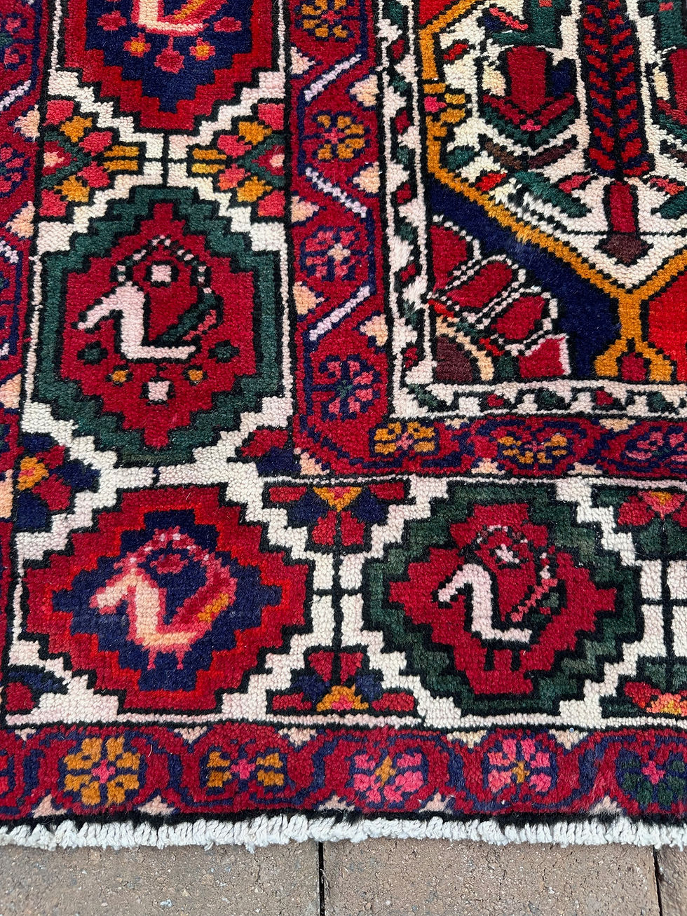 Thumbnail: Handmade Vintage Persian Bakhtiari Four Seasons Rug, Light Distress