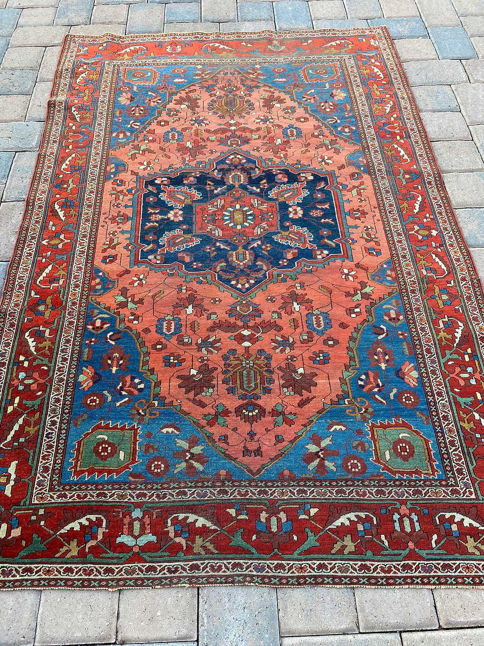 Thumbnail: Antique Persian Sarough Farahan, Pure Vegetable Dyes