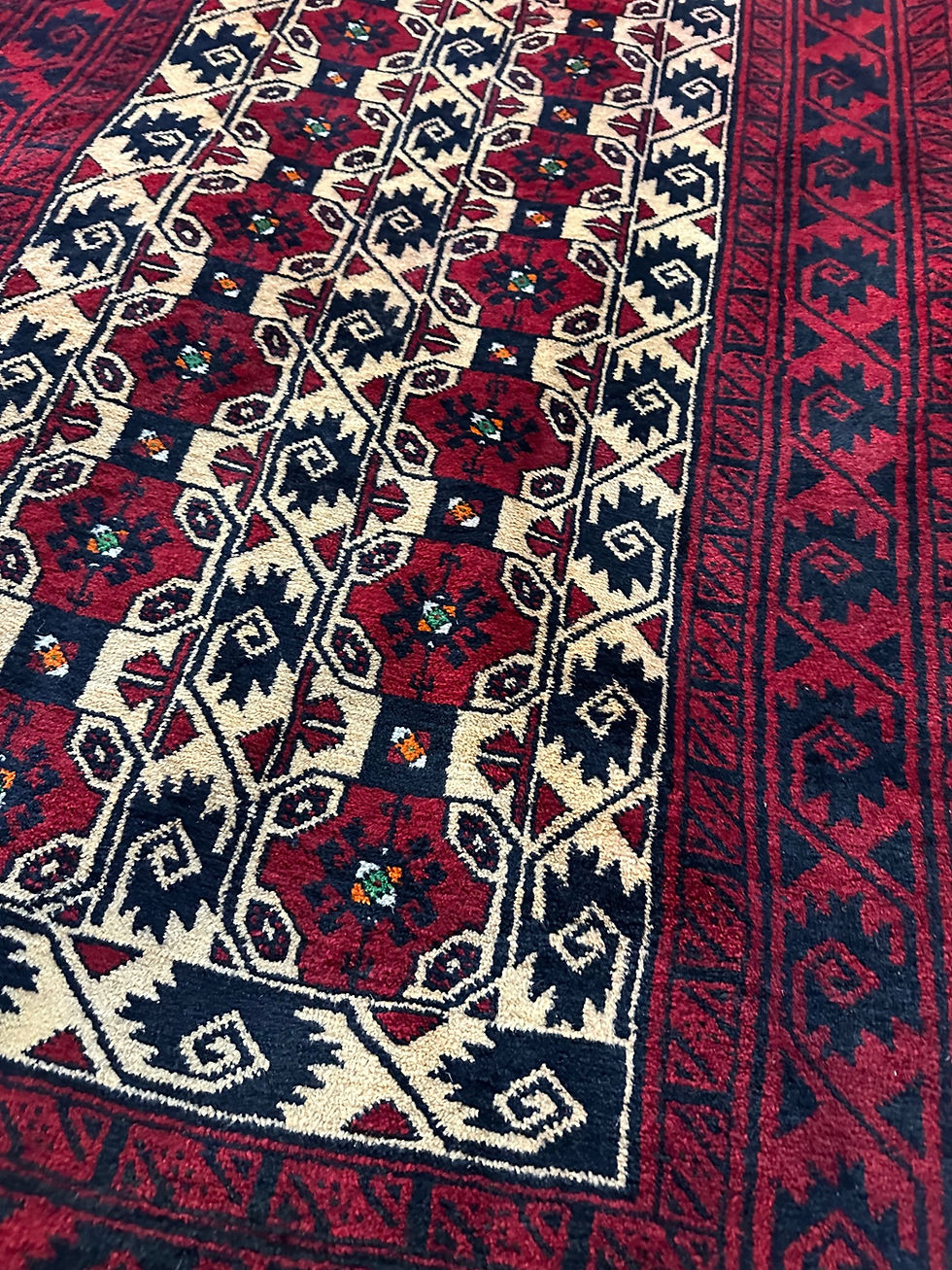 Thumbnail: Handmade Vintage Persian Baluch Accent Rug, Light Distress