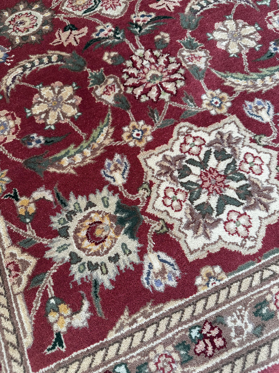 Thumbnail: Handmade New Indian Floral Accent Rug