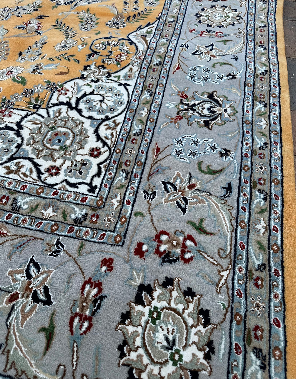 Thumbnail: Handmade Orange Indian Rug, Persian Nain Design