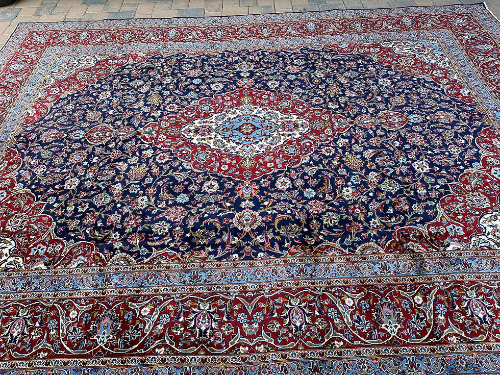 Thumbnail: Handmade Top Quality New Persian Kashan, Manchester Wool, Silk Highlights