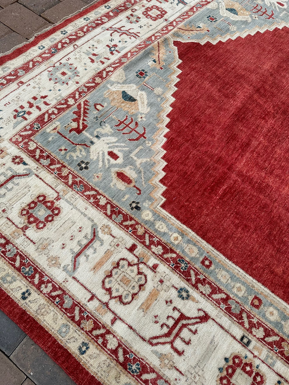 Thumbnail: Handmade New Afghan Kazakh Area Rug, Unique Open Field Design
