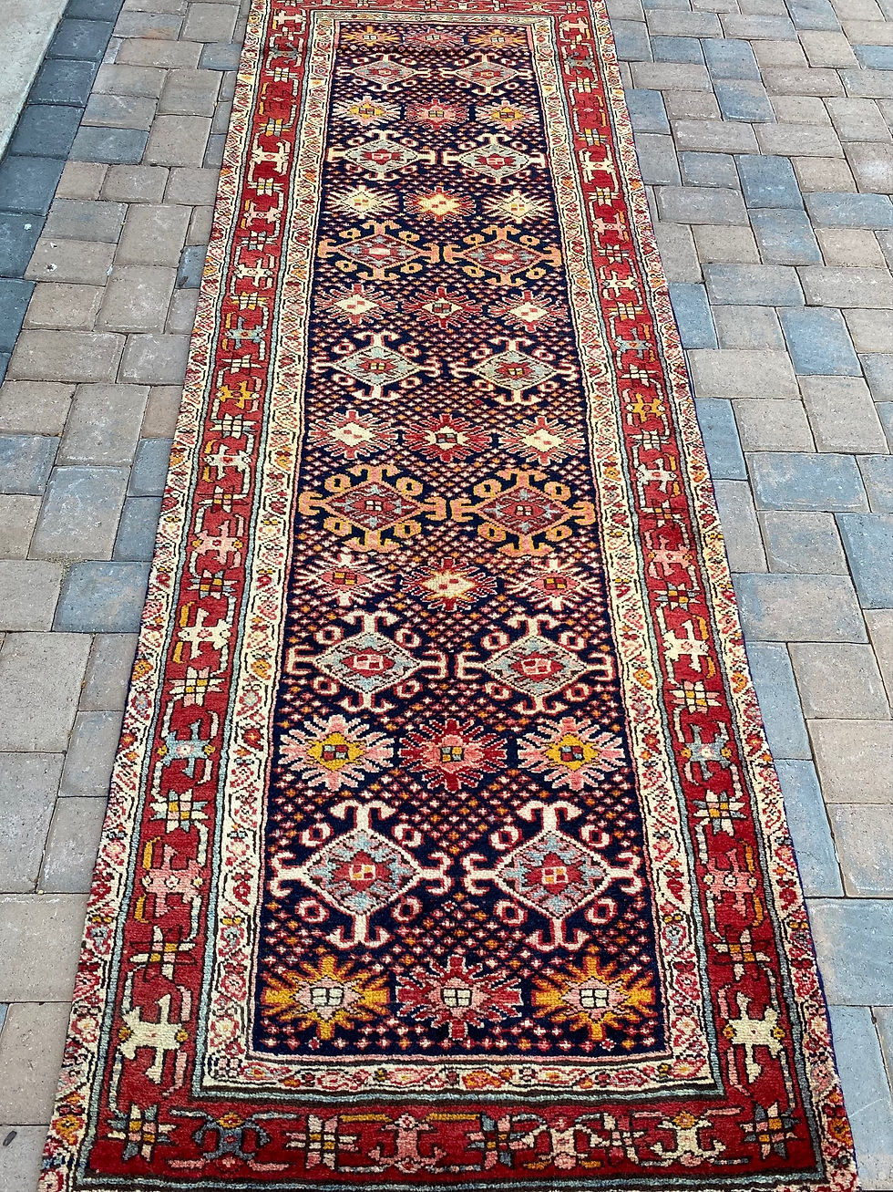 Thumbnail: Handmade Vintage Persian Meshkin Runner (also sold as pair)