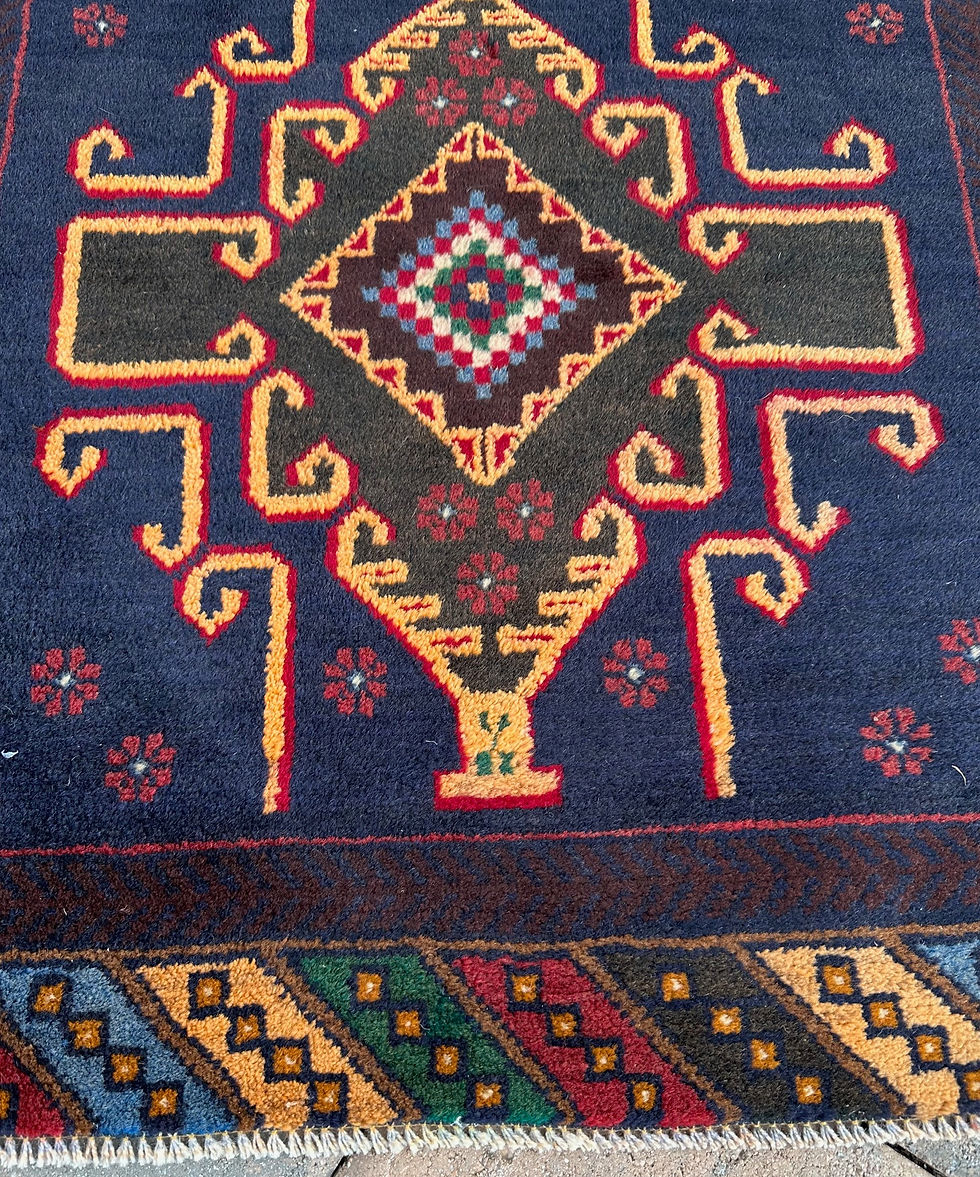 Thumbnail: Handmade Colorful Afghan Baluch Accent Rug