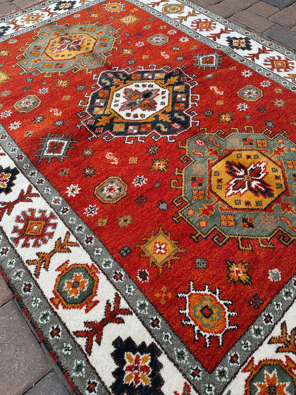 Thumbnail: Handmade New Tribal Indian Rug, Kazakh Design, Autumn Colors