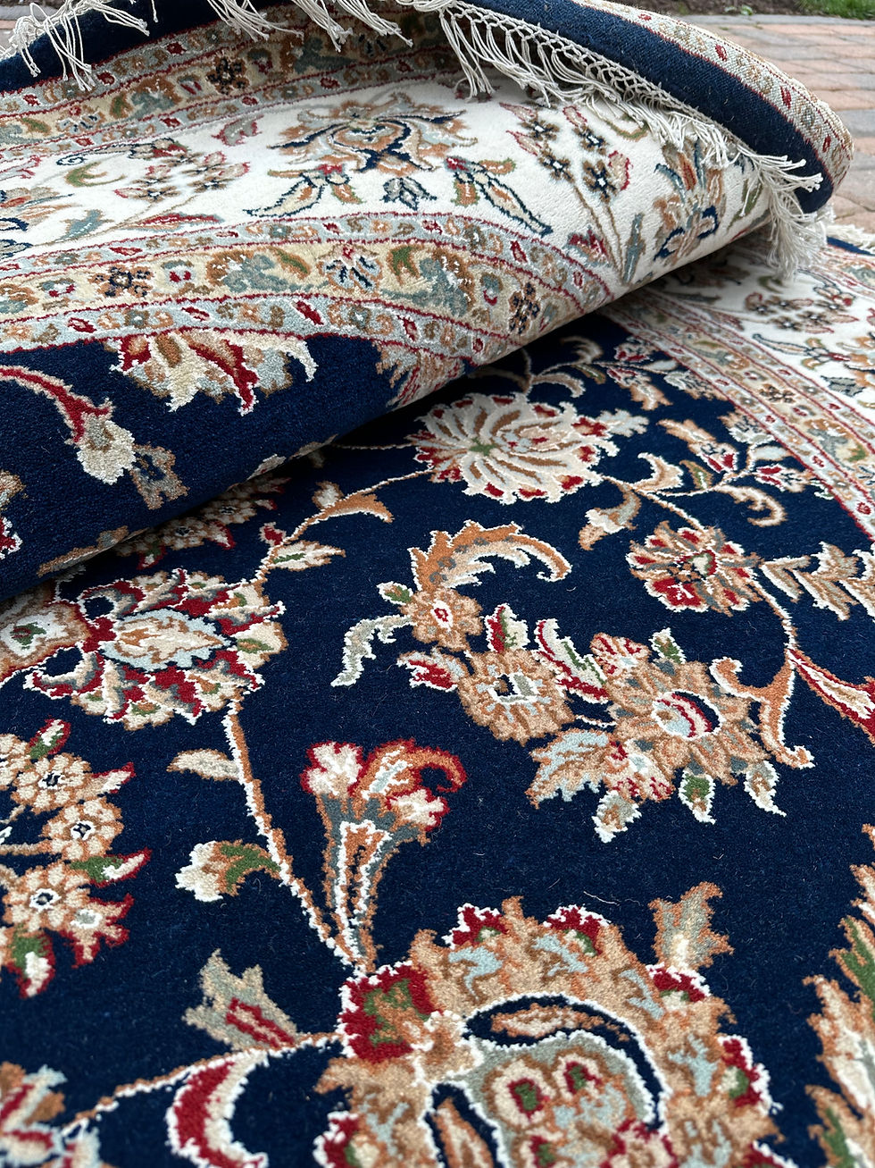 Thumbnail: Brand New Handmade Fine Quality Indian Round Floral Rug, Persian Nain Design