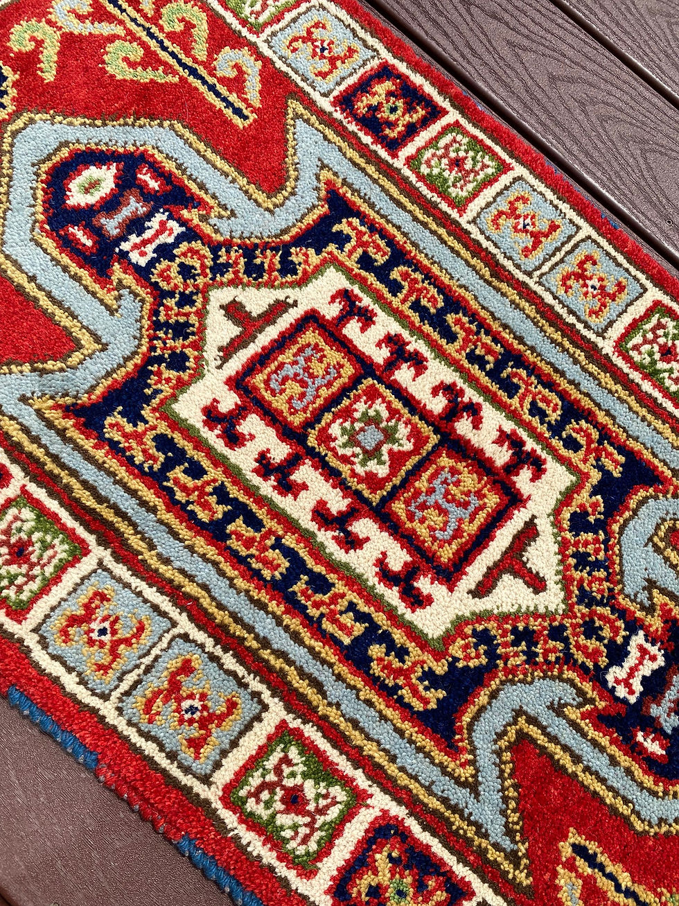 Thumbnail: Indian Kazakh Handmade New Accent Rug
