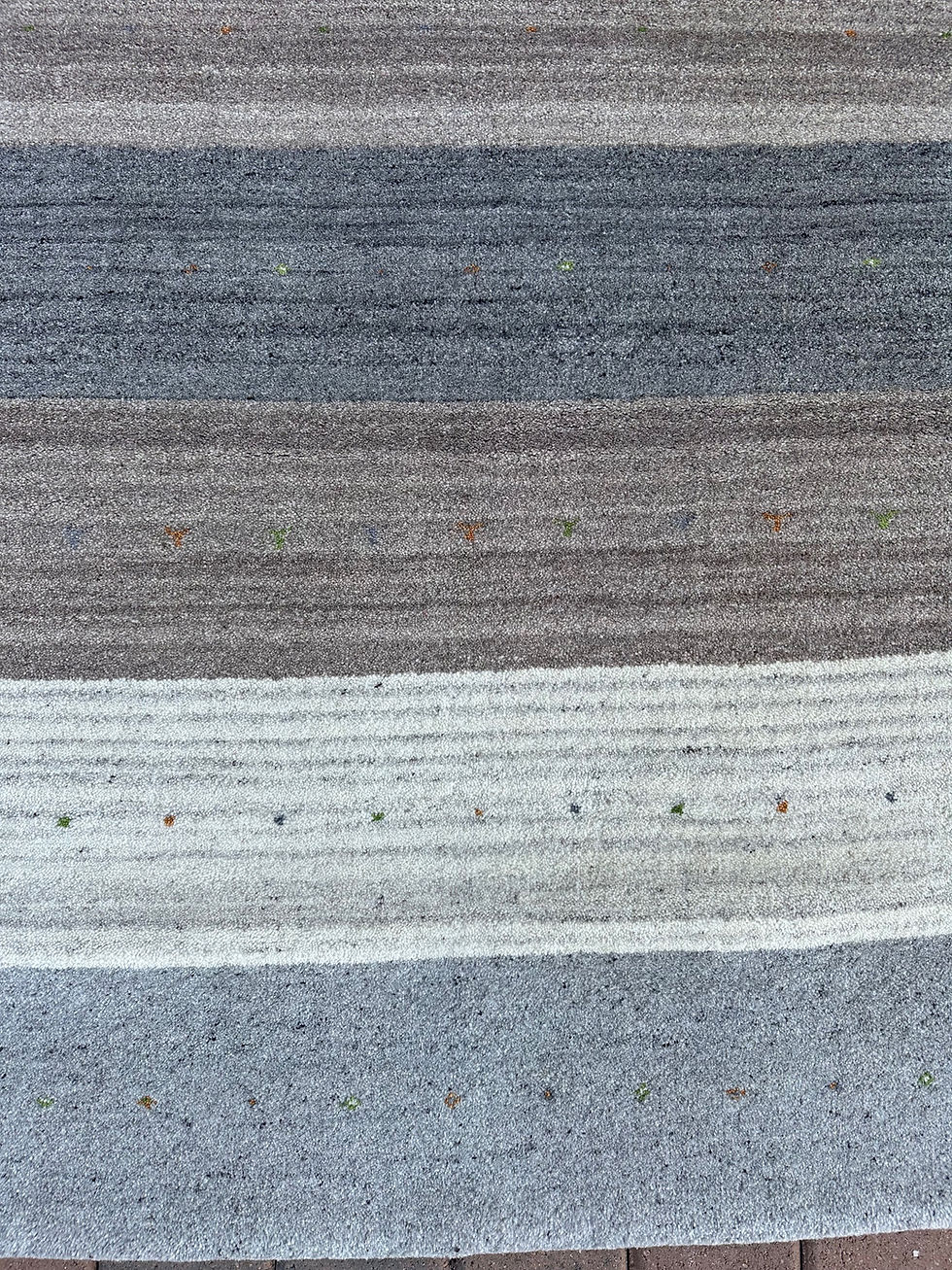 Thumbnail: Handmade Plush Striped Accent Rug, Persian Gabbeh Design (Also Sold as Pair,)