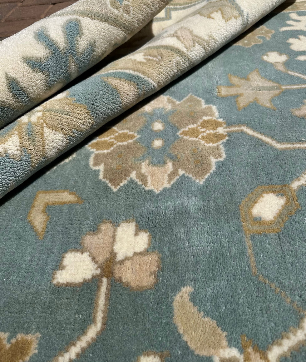 Thumbnail: Handmade Brand New Blue & White Indian Oushak