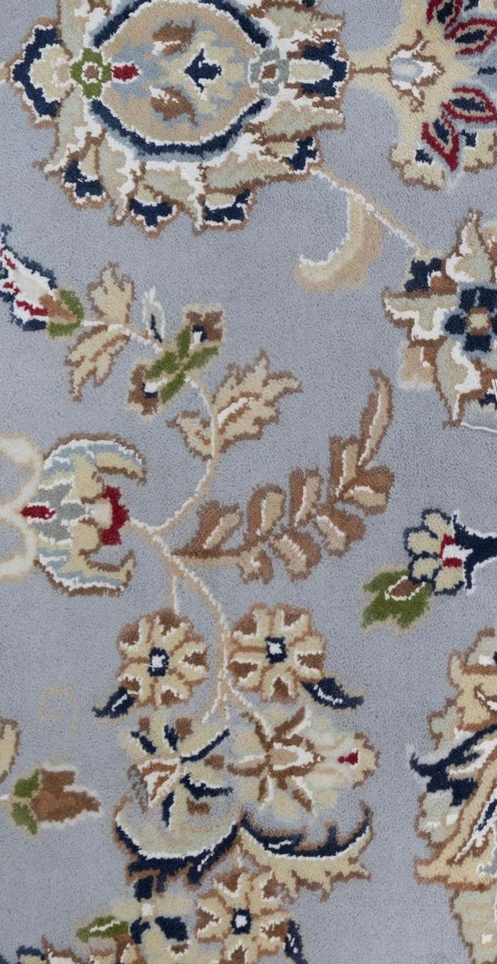 Thumbnail: New Handmade Fine Silk & Wool Floral Indian Rug, Persian Nain Design