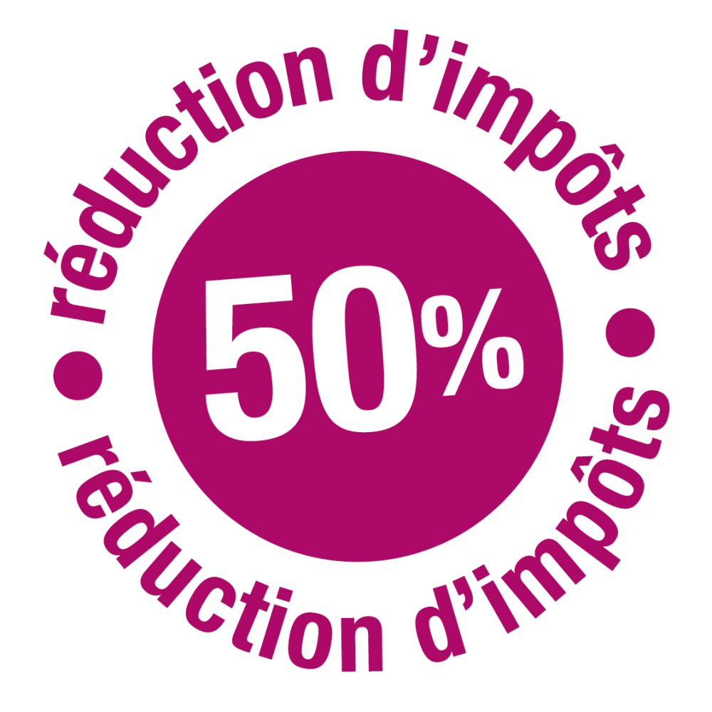 Logo réduction d'impôt de 50%