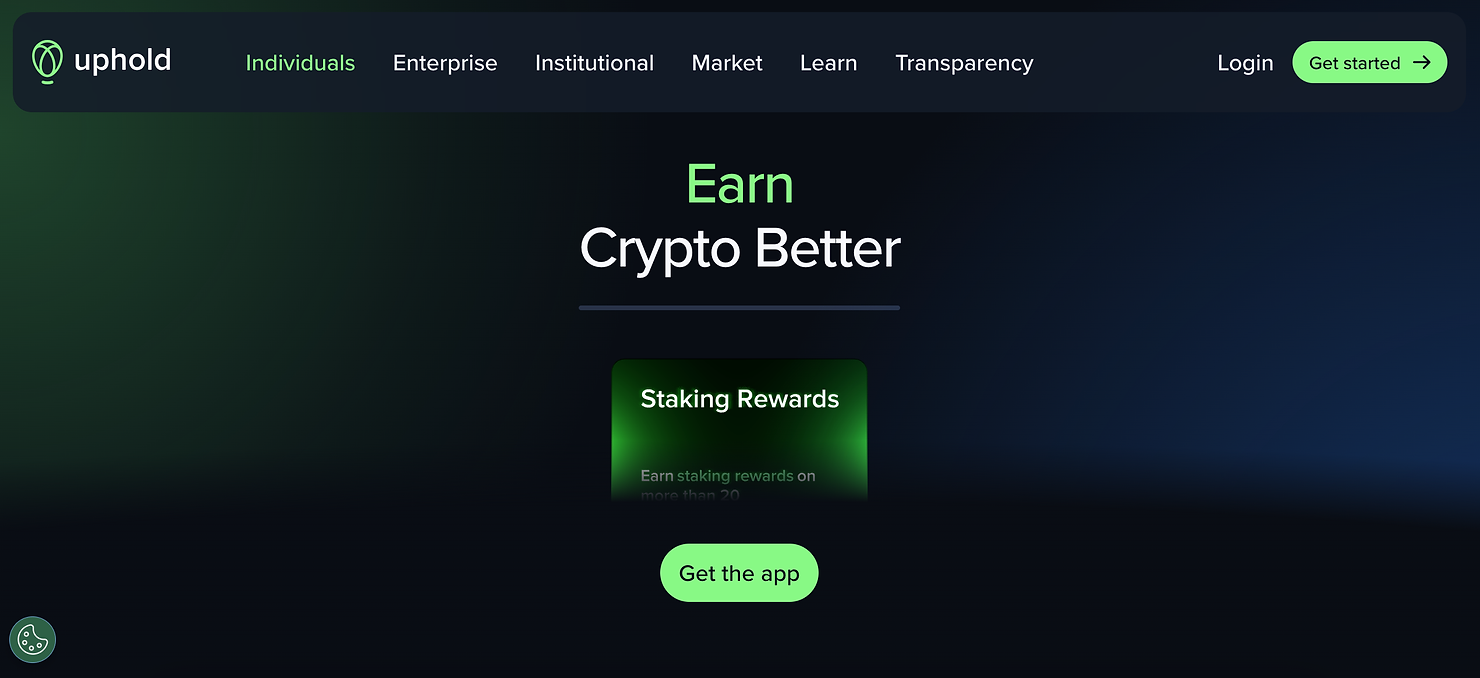 Uphold homepage