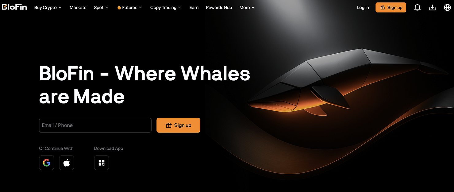 BloFin homepage