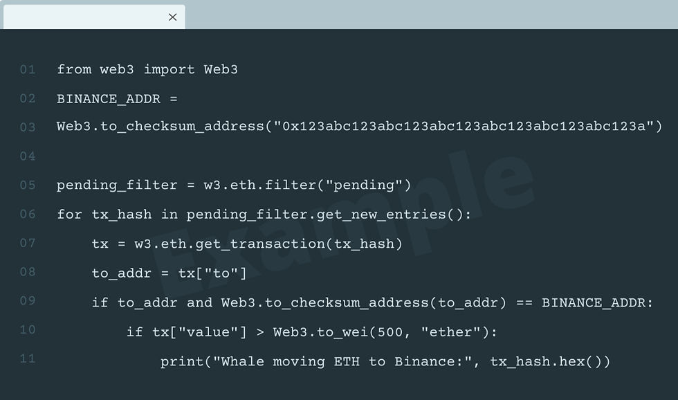 example of how to track inflows to binance hot wallet