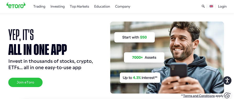 eToro homepage