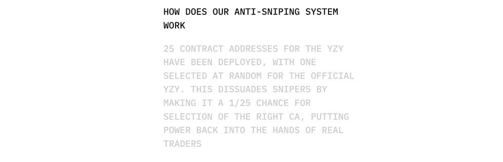 an official comment on yzy's anti-sniping system